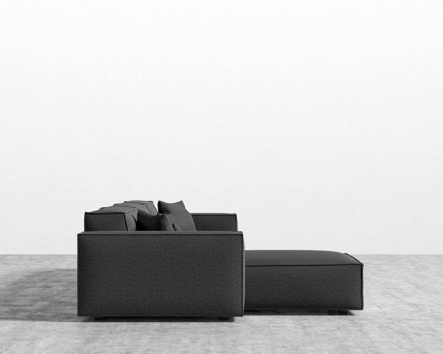 Porter Sectional - Black Feet, Right-Hand-Facing, Modern Felt - Stockholm
