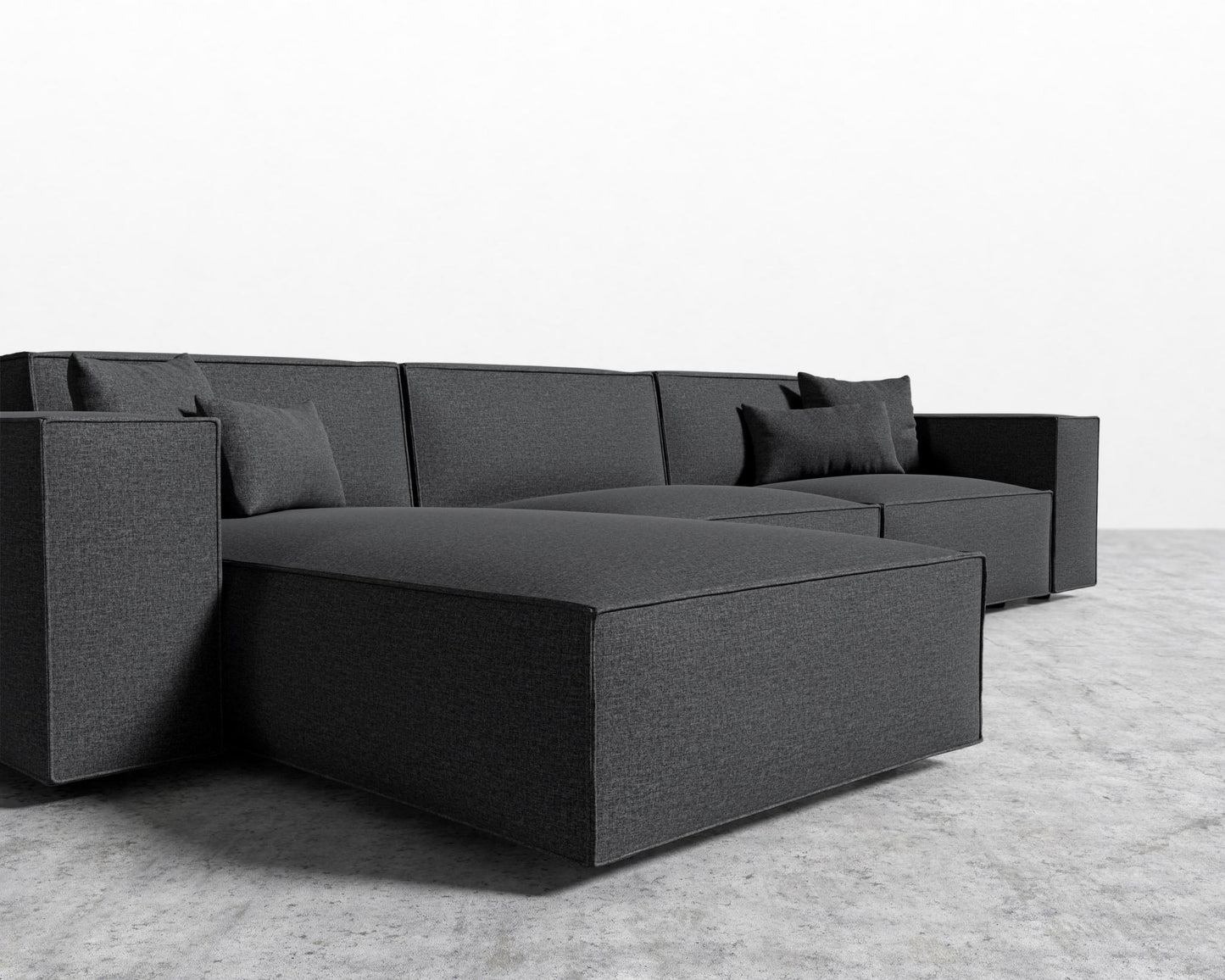 Porter Sectional - Black Feet, Right-Hand-Facing, Modern Felt - Stockholm