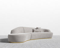 Reya Curved Sectional - Brushed Brass - Grand Curved, Curved Chaise Left, Venice Vegan Suede - Chiffon
