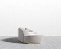 Reya Curved Sectional - Brushed Brass - Grand Curved, Curved Chaise Left, Venice Vegan Suede - Chiffon