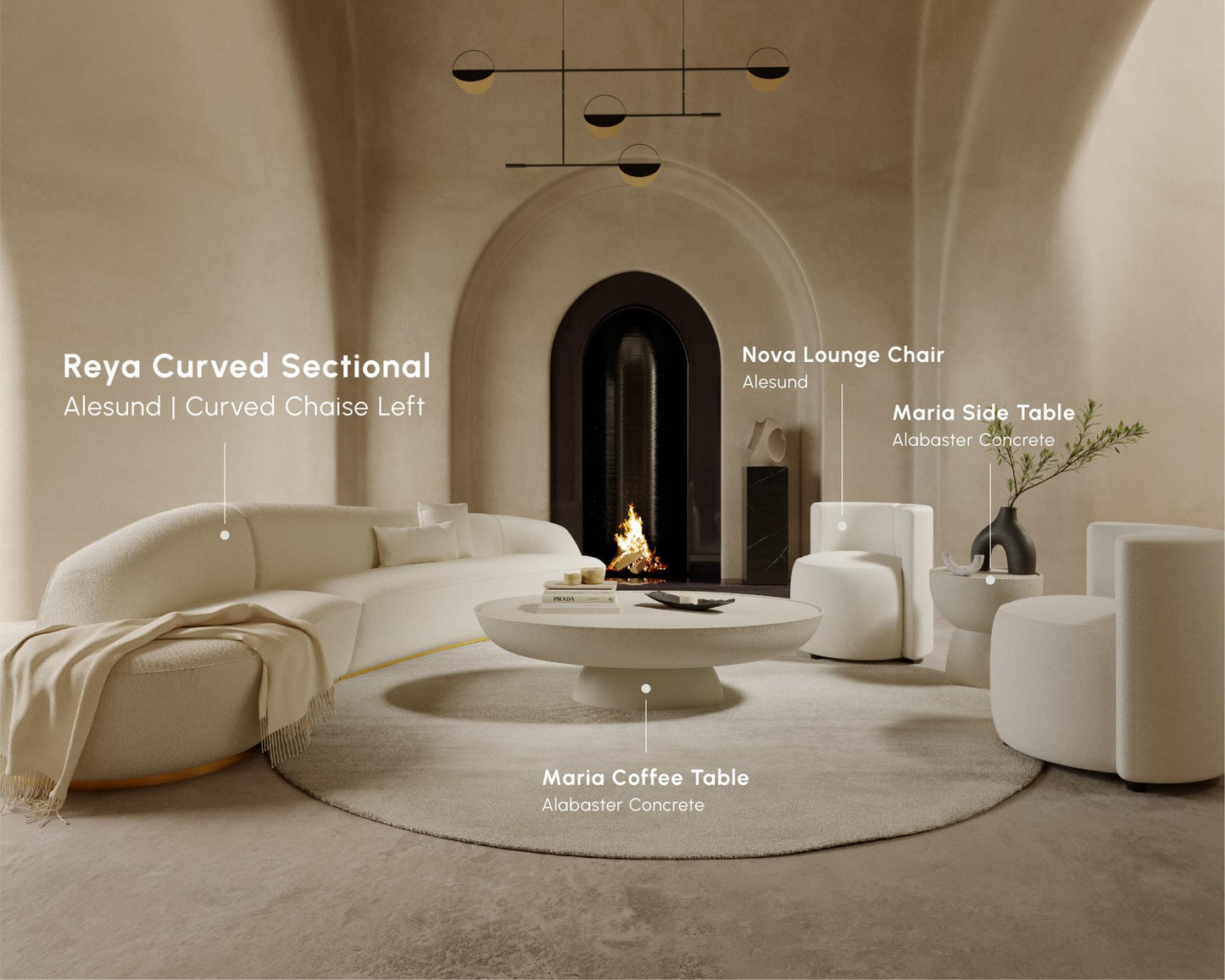Reya Curved Sectional