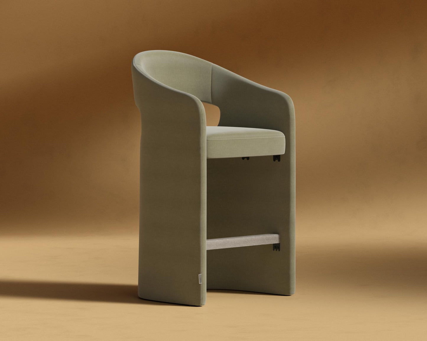 Rhea Counter Stool - Cotton Velvet - Verdant