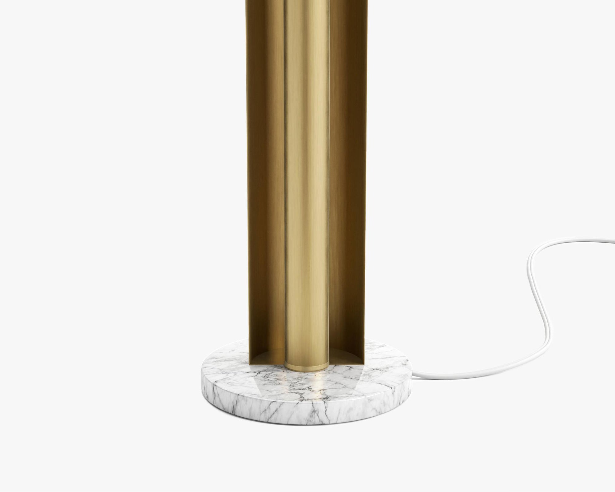 Roma Floor Lamp - Brass w/ White Carrara Marble