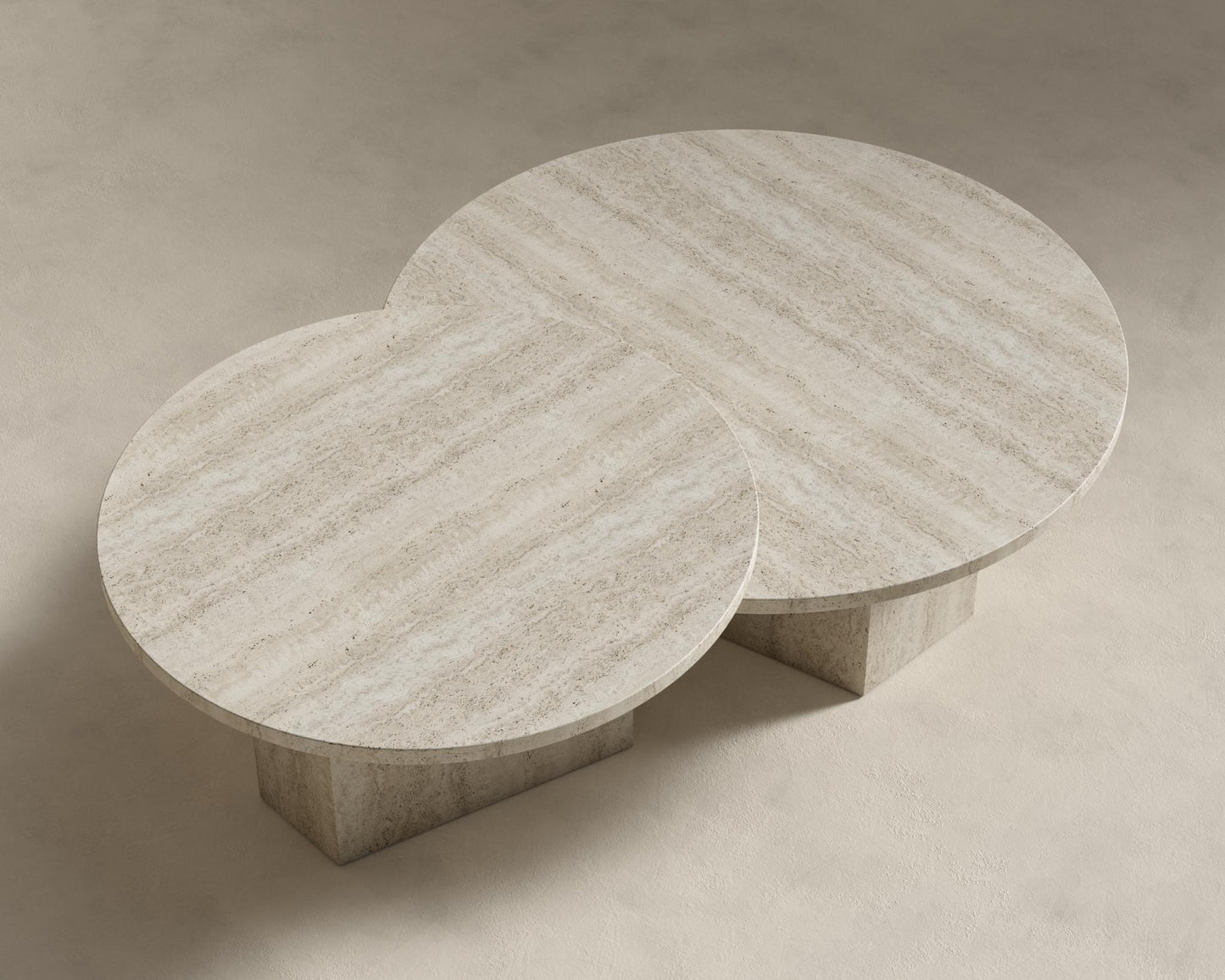 Romulus Nesting Coffee Table - White Travertine