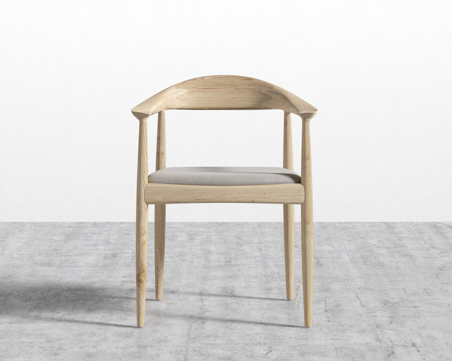 Round Chair - Natural, Venice Vegan Suede - Chiffon