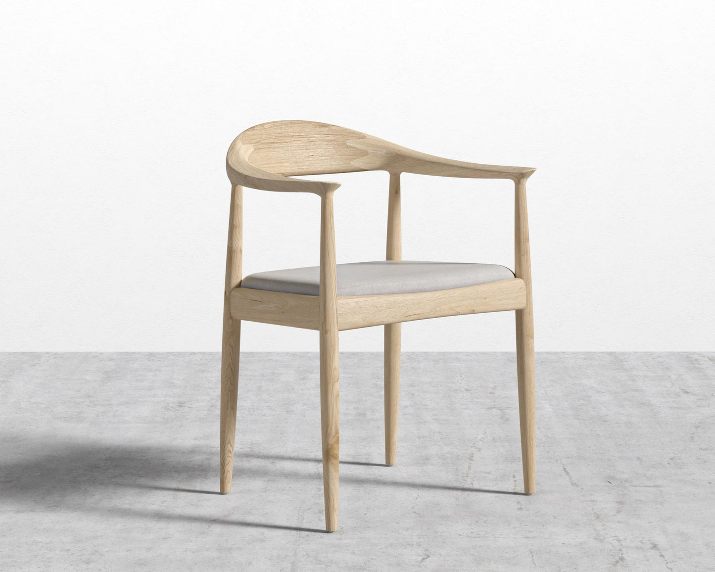 Round Chair - Natural, Venice Vegan Suede - Chiffon