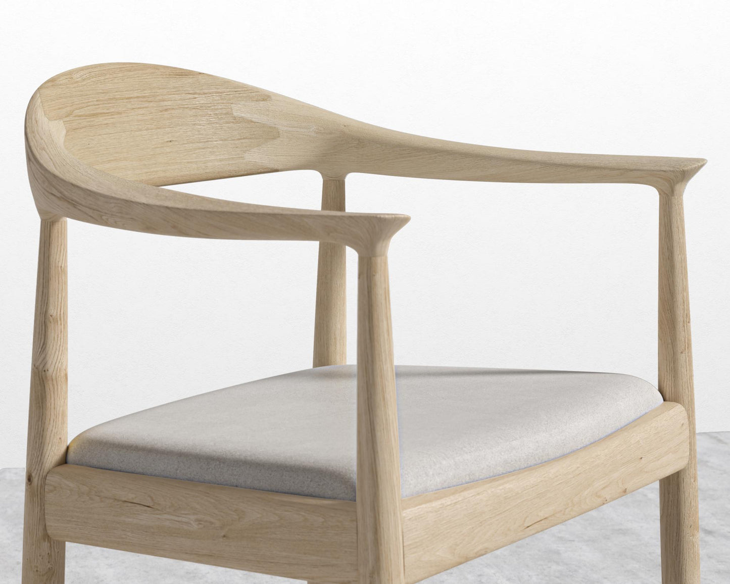 Round Chair - Natural, Venice Vegan Suede - Chiffon