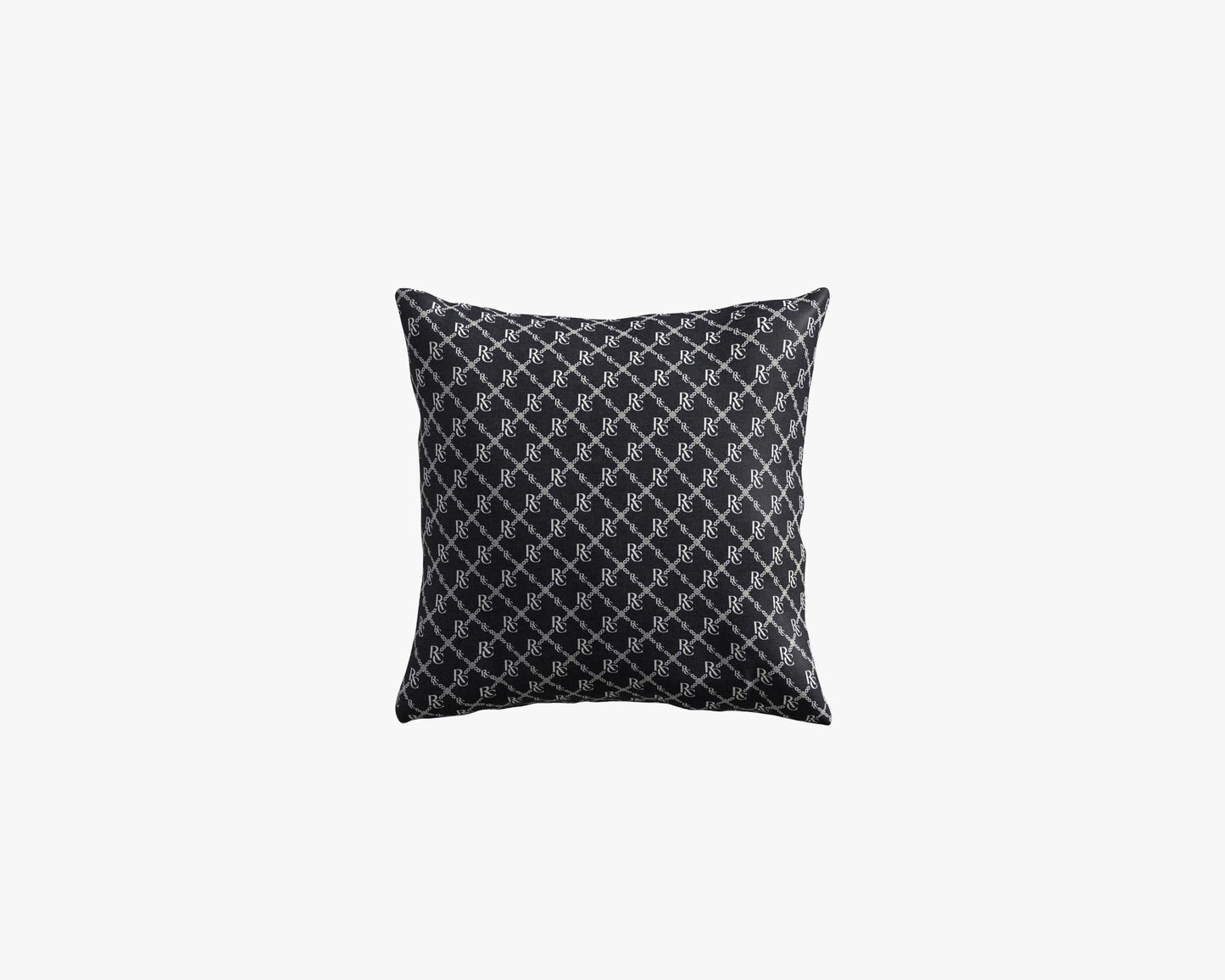 Square Pillow - Monogram Pattern - Modern Felt - Black