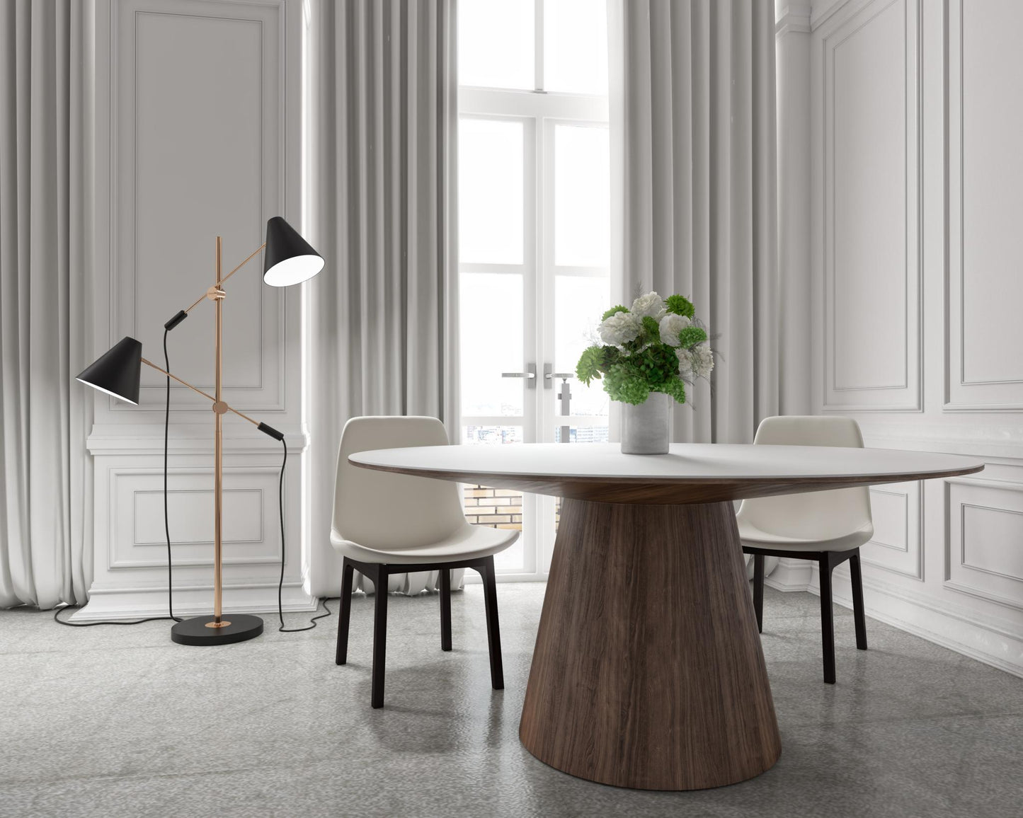 Winston Dining Table - 63 - White Lacquer