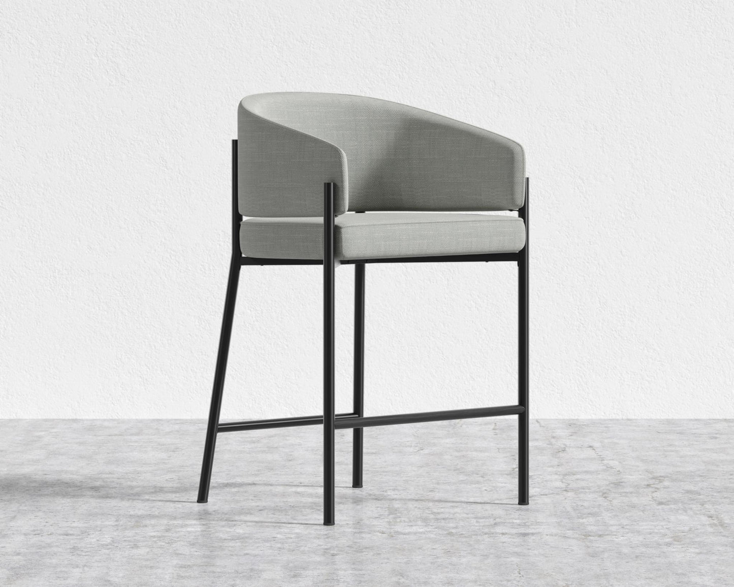 Solana Counter Stool - Performance Linen - Dove, Black - Solana