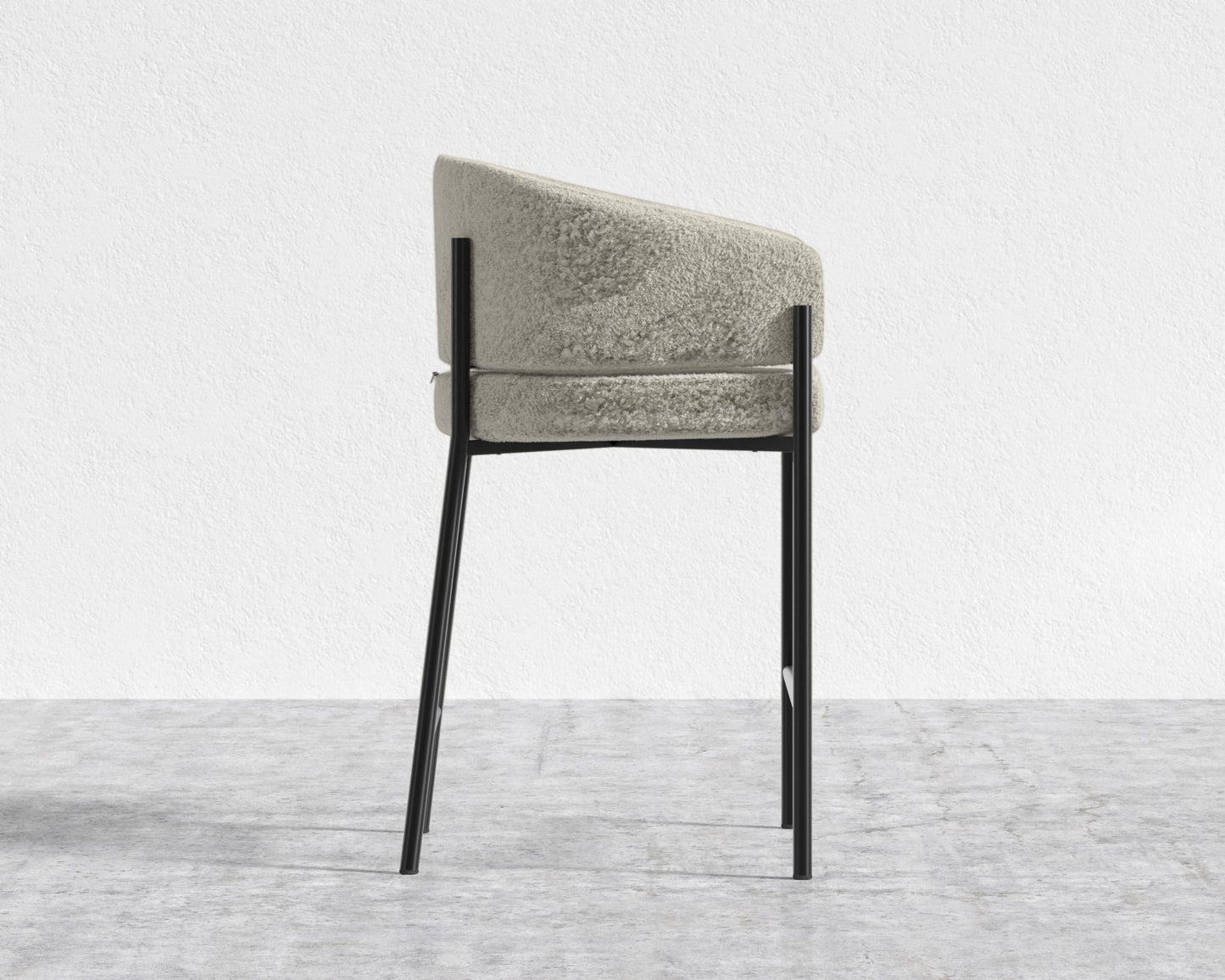 Solana Counter Stool - Shearling - Almond, Black - Solana