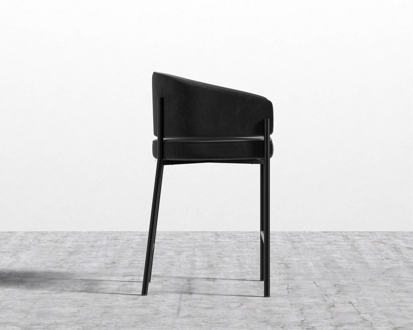 Solana Counter Stool - Plush Velvet - Black, Antique Brushed Brass - Solana