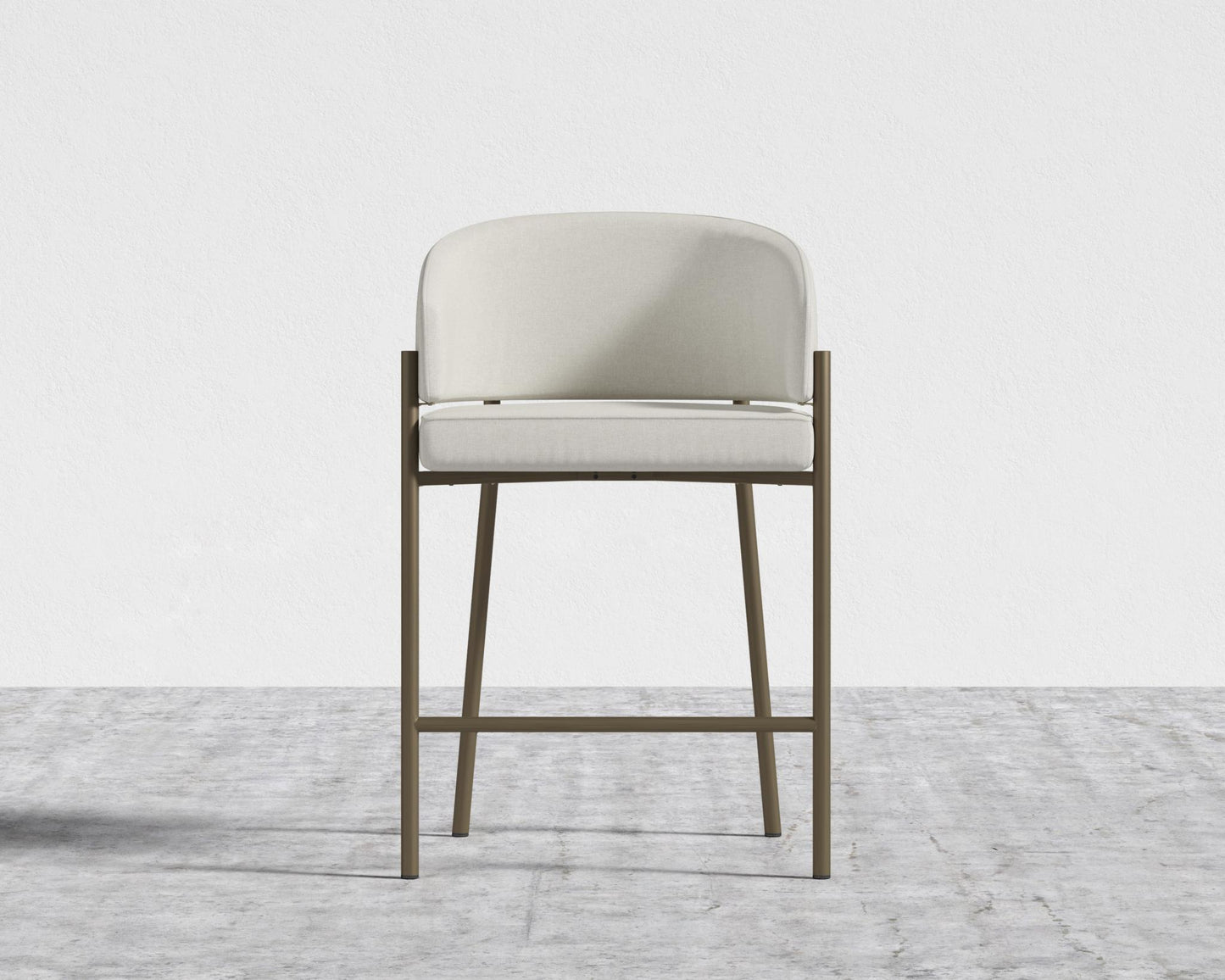 Solana Counter Stool - Modern Felt - Alesund, Antique Brushed Brass - Solana