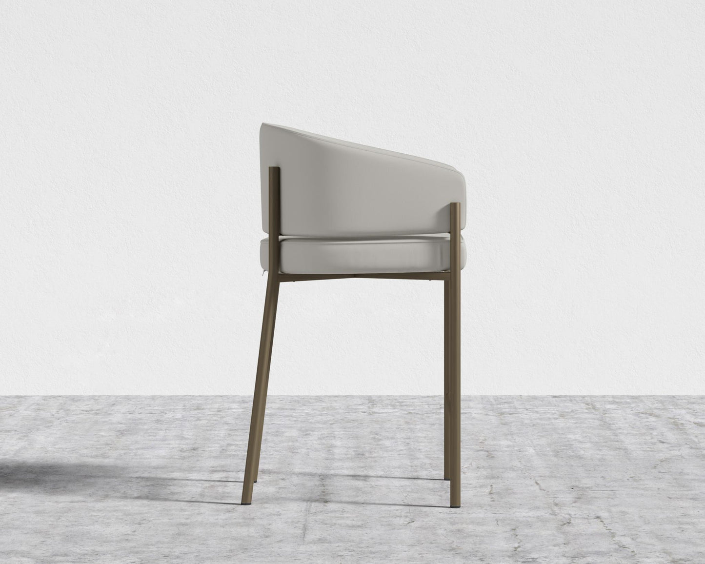Solana Counter Stool - Trento Microfiber Leather - Trento Taupe, Antique Brushed Brass - Solana
