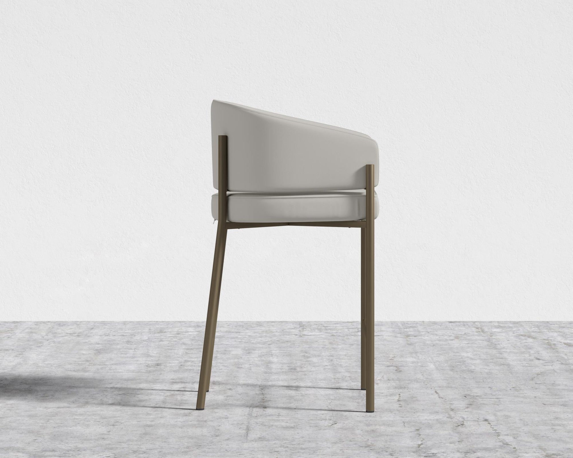 Solana Counter Stool - Trento Microfiber Leather - Trento Taupe, Antique Brushed Brass - Solana