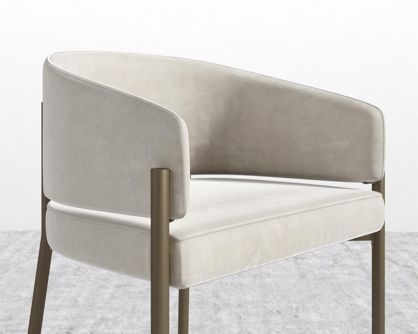 Solana Counter Stool - Venice Vegan Suede - Latte, Antique Brushed Brass - Solana