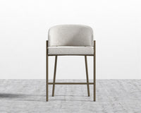 Solana Counter Stool - Chatou Bouclé - Pearl, Antique Brushed Brass - Solana