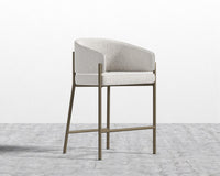 Solana Counter Stool - Chatou Bouclé - Pearl, Antique Brushed Brass - Solana