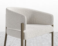 Solana Counter Stool - Chatou Bouclé - Pearl, Antique Brushed Brass - Solana
