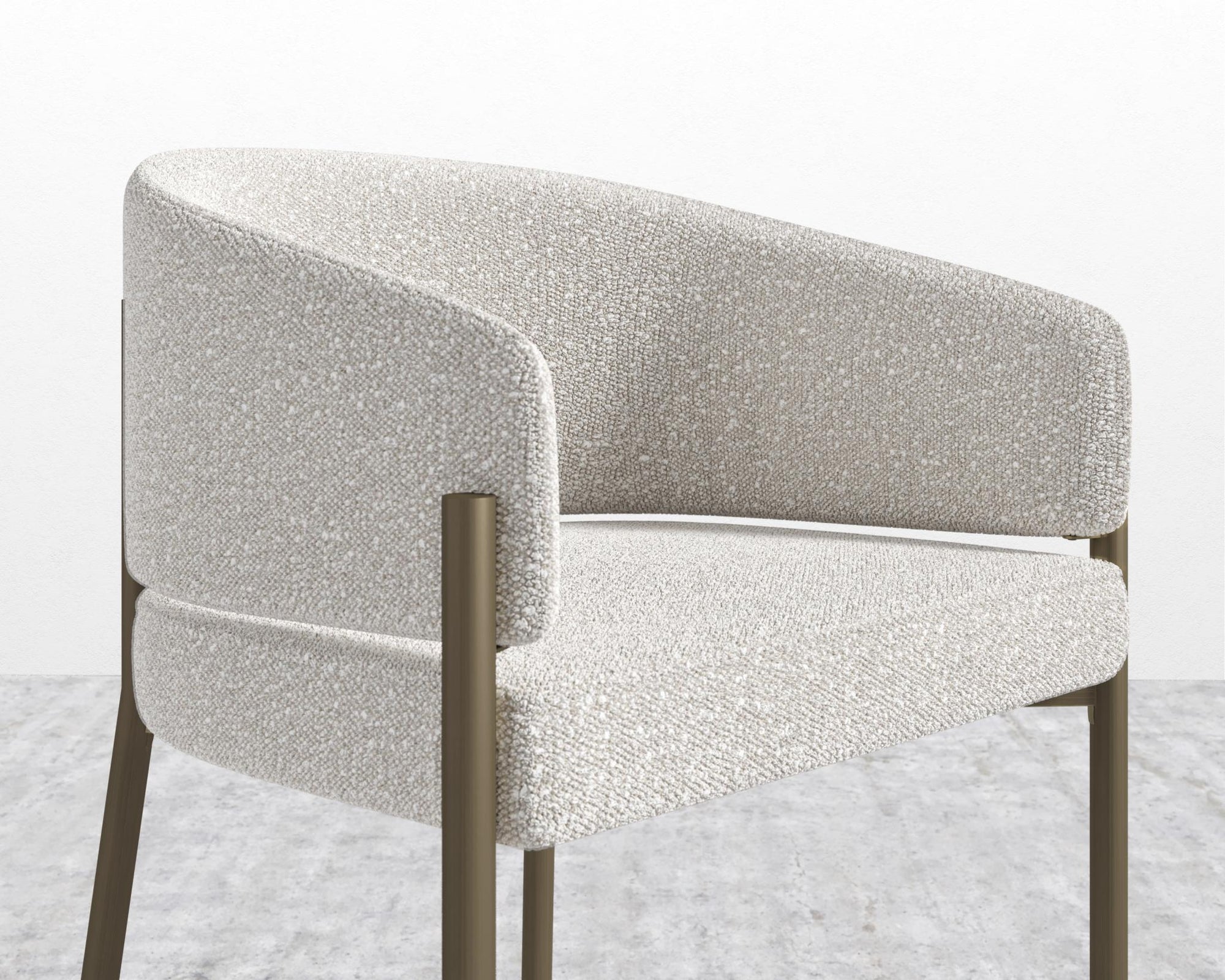 Solana Counter Stool - Chatou Bouclé - Pearl, Antique Brushed Brass - Solana