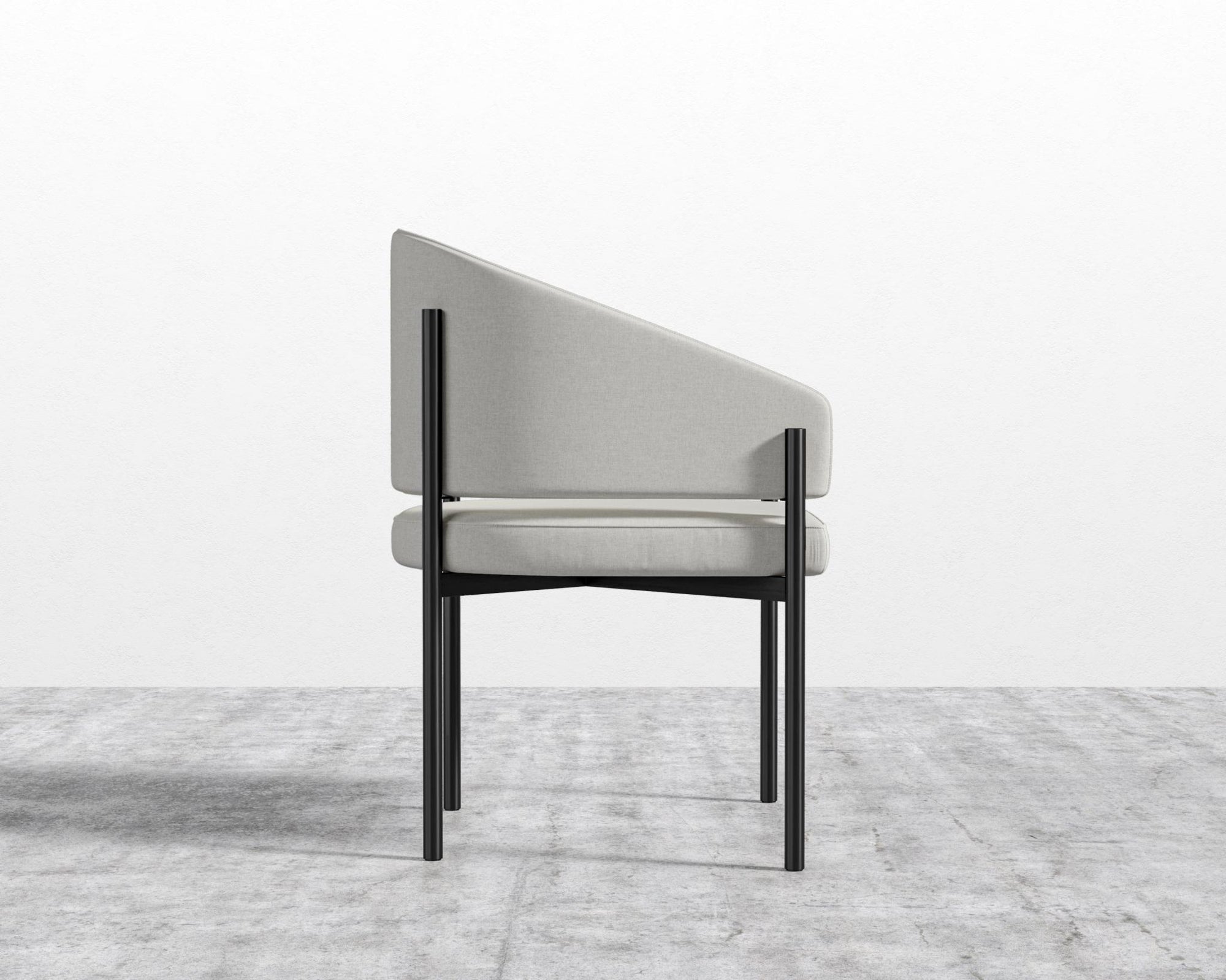 Solana Dining Chair - Modern Felt - Alesund, Antique Brushed Brass - Solana