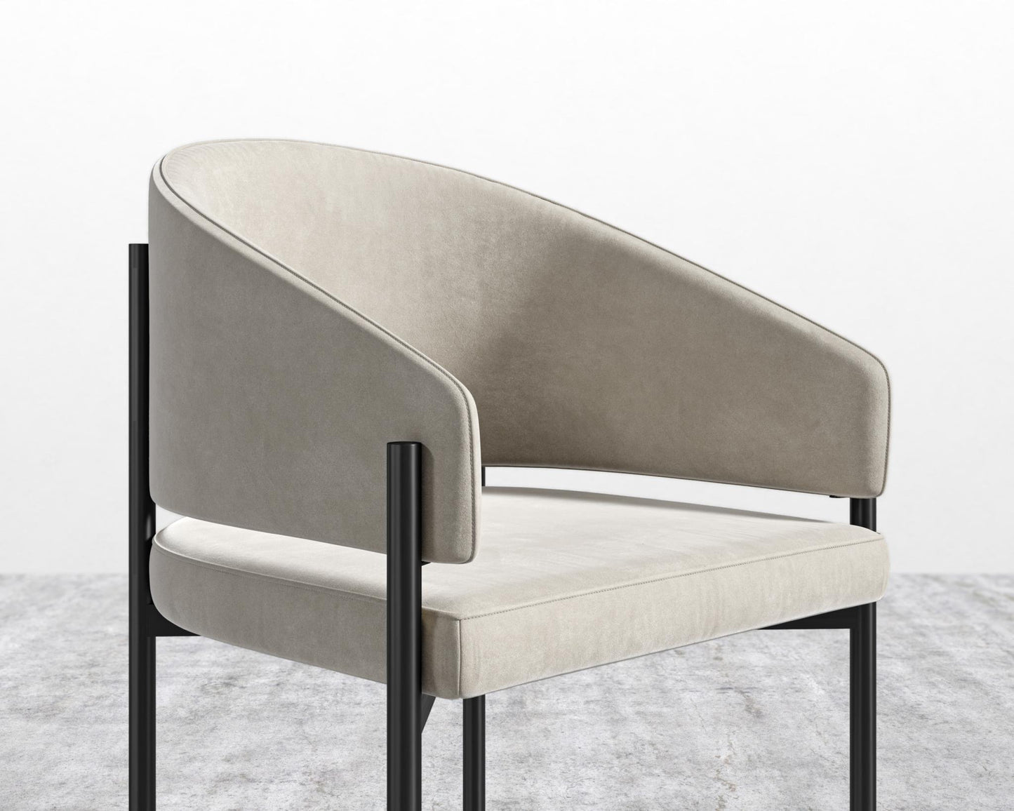 Solana Dining Chair - Venice Vegan Suede - Latte, Antique Brushed Brass - Solana