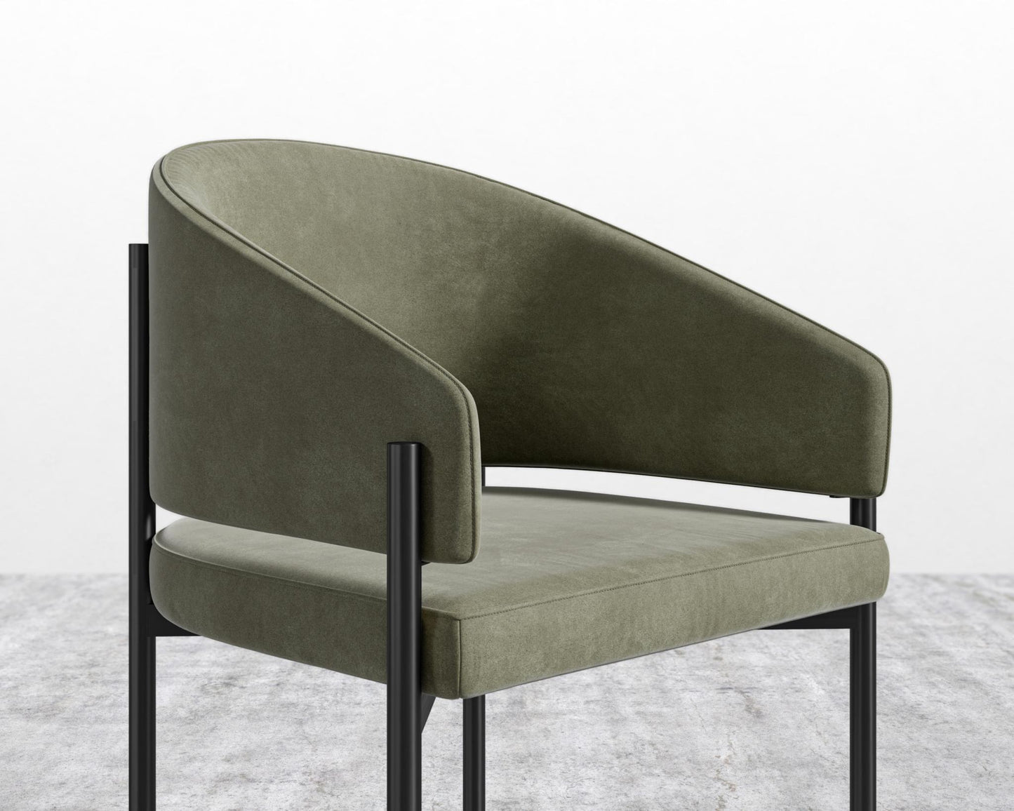 Solana Dining Chair - Venice Vegan Suede - Sage, Antique Brushed Brass - Solana