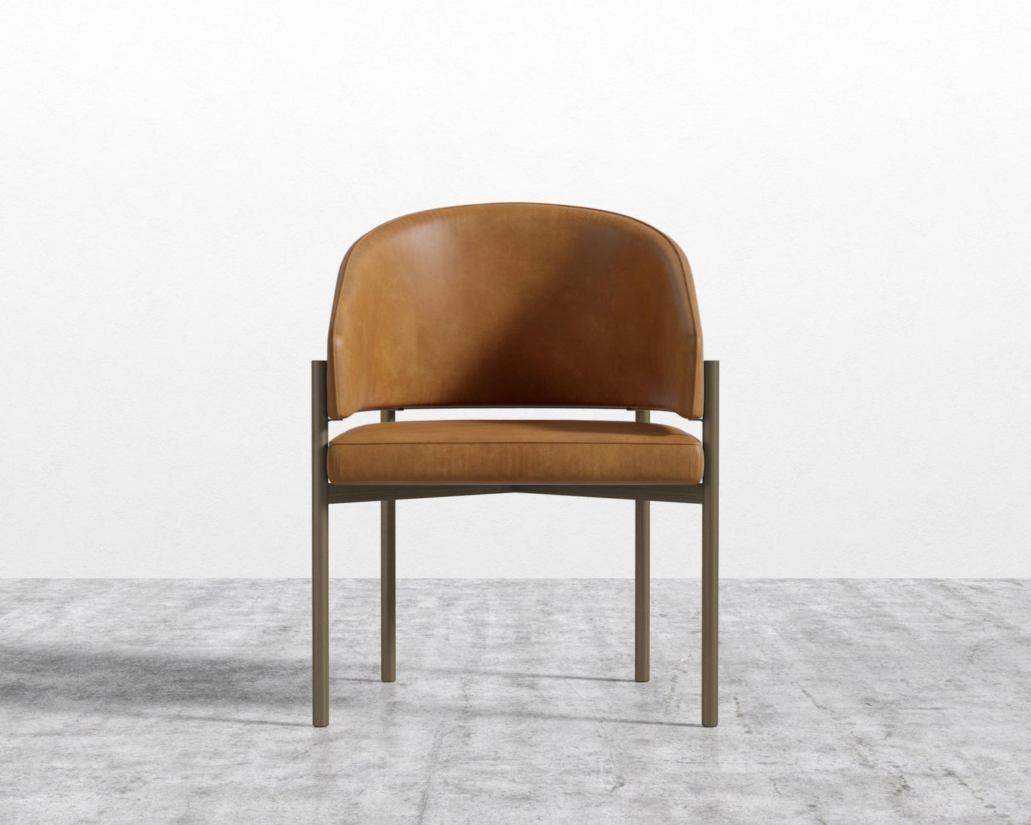 Solana Dining Chair - Microfiber Leather - Trento Morocco, Antique Brushed Brass - Solana