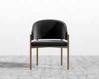 Solana Dining Chair - Plush Velvet - Black, Antique Brushed Brass - Solana