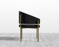 Solana Dining Chair - Plush Velvet - Black, Antique Brushed Brass - Solana