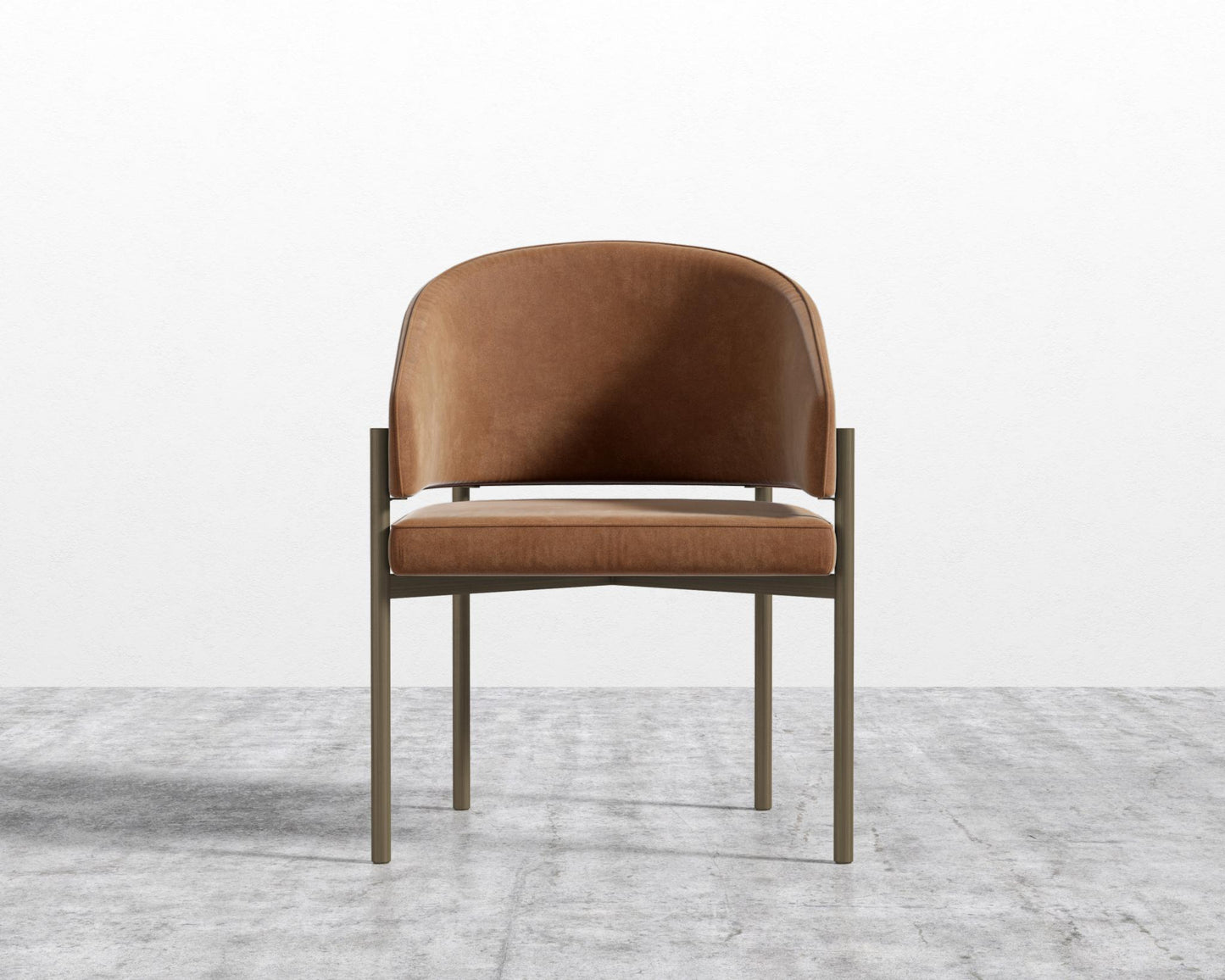 Solana Dining Chair - Venice Vegan Suede - Cider, Antique Brushed Brass - Solana