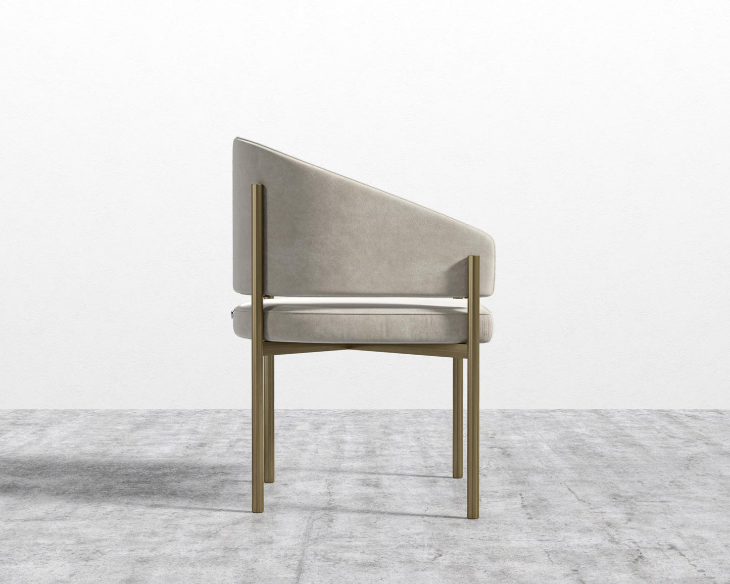 Solana Dining Chair - Venice Vegan Suede - Latte, Antique Brushed Brass - Solana