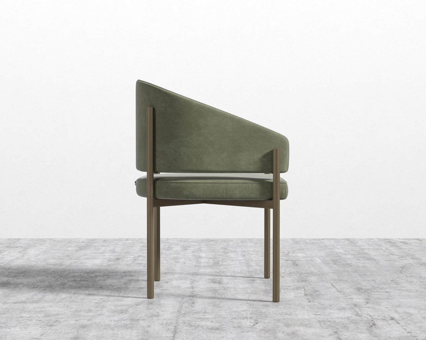 Solana Dining Chair - Venice Vegan Suede - Sage, Antique Brushed Brass - Solana