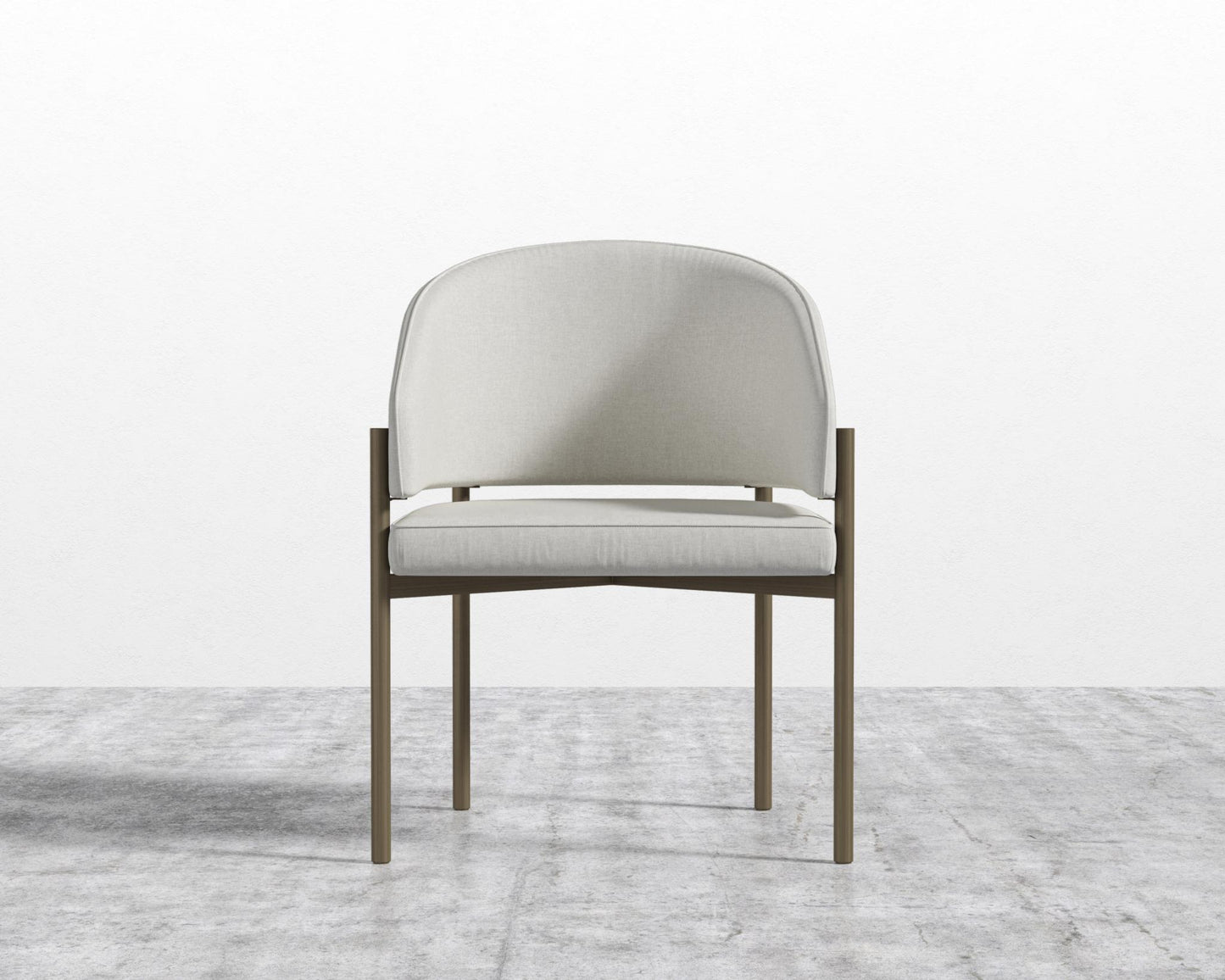 Solana Dining Chair - Modern Felt - Alesund, Antique Brushed Brass - Solana