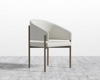 Solana Dining Chair - Modern Felt - Alesund, Antique Brushed Brass - Solana
