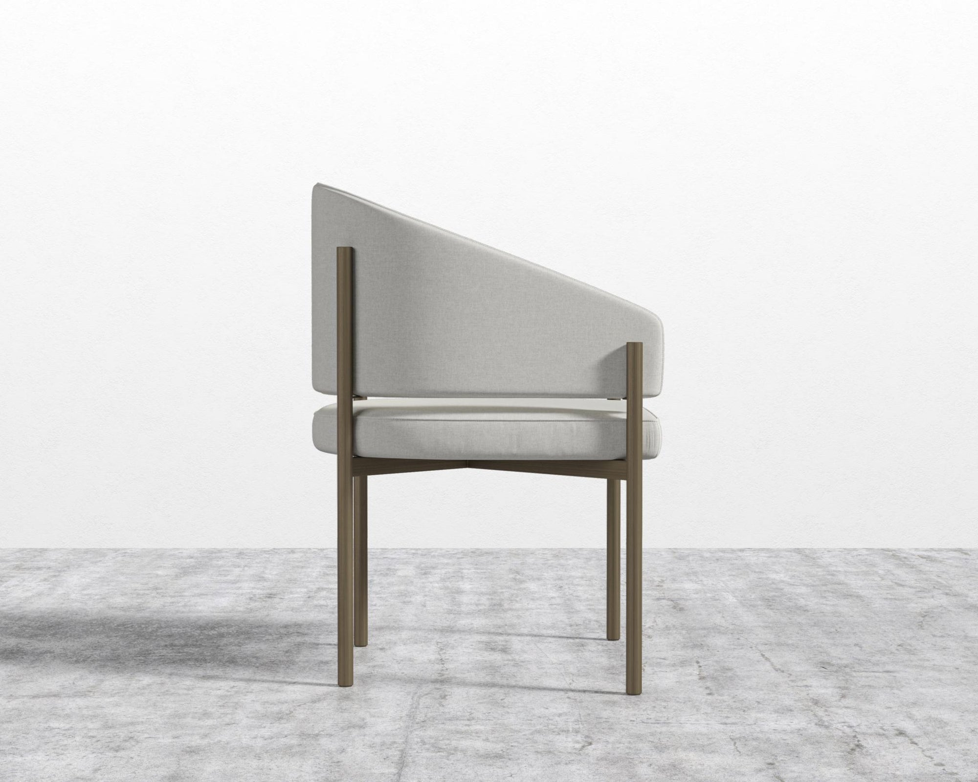 Solana Dining Chair - Modern Felt - Alesund, Antique Brushed Brass - Solana