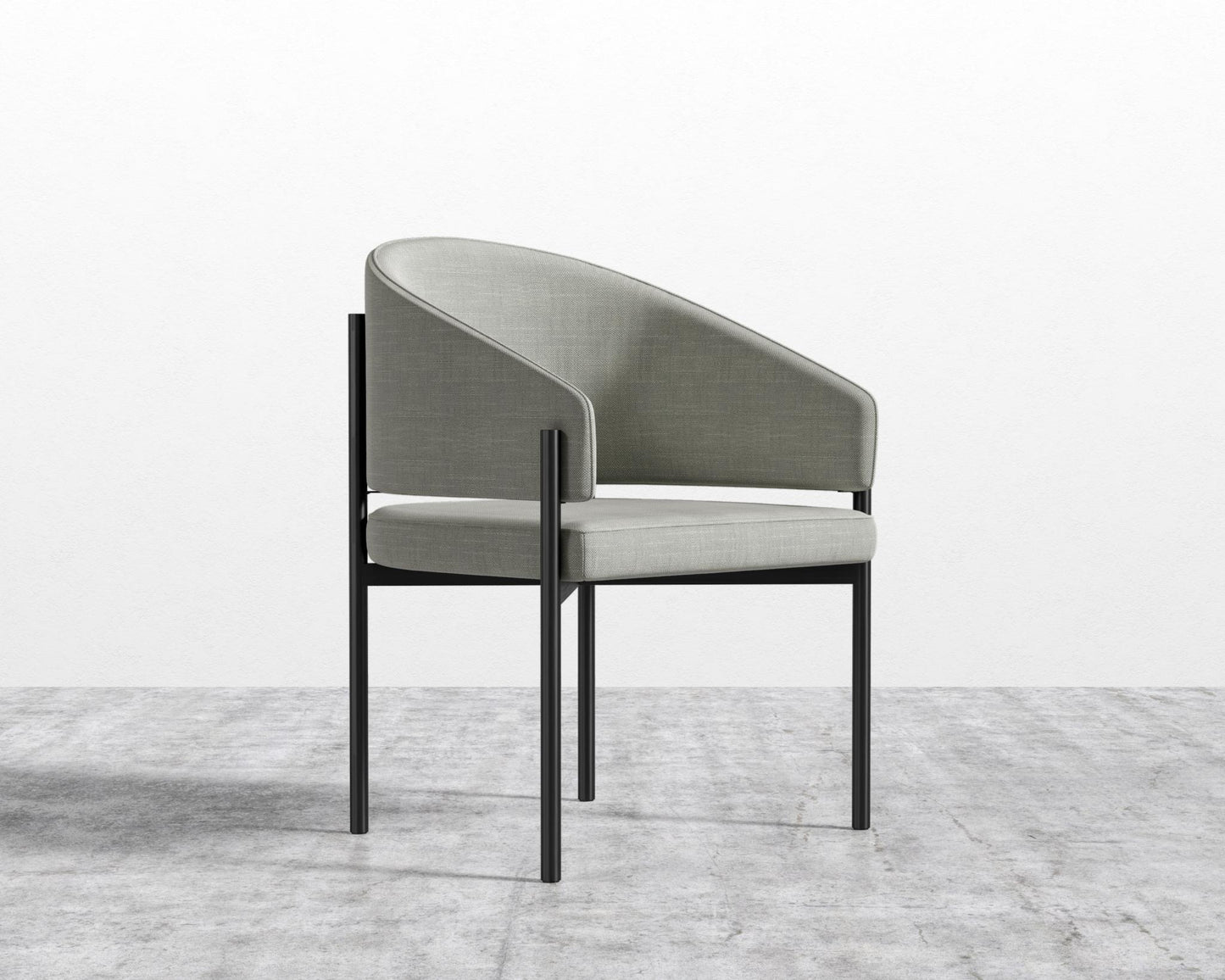 Solana Dining Chair - Performance Linen - Dove, Black - Solana