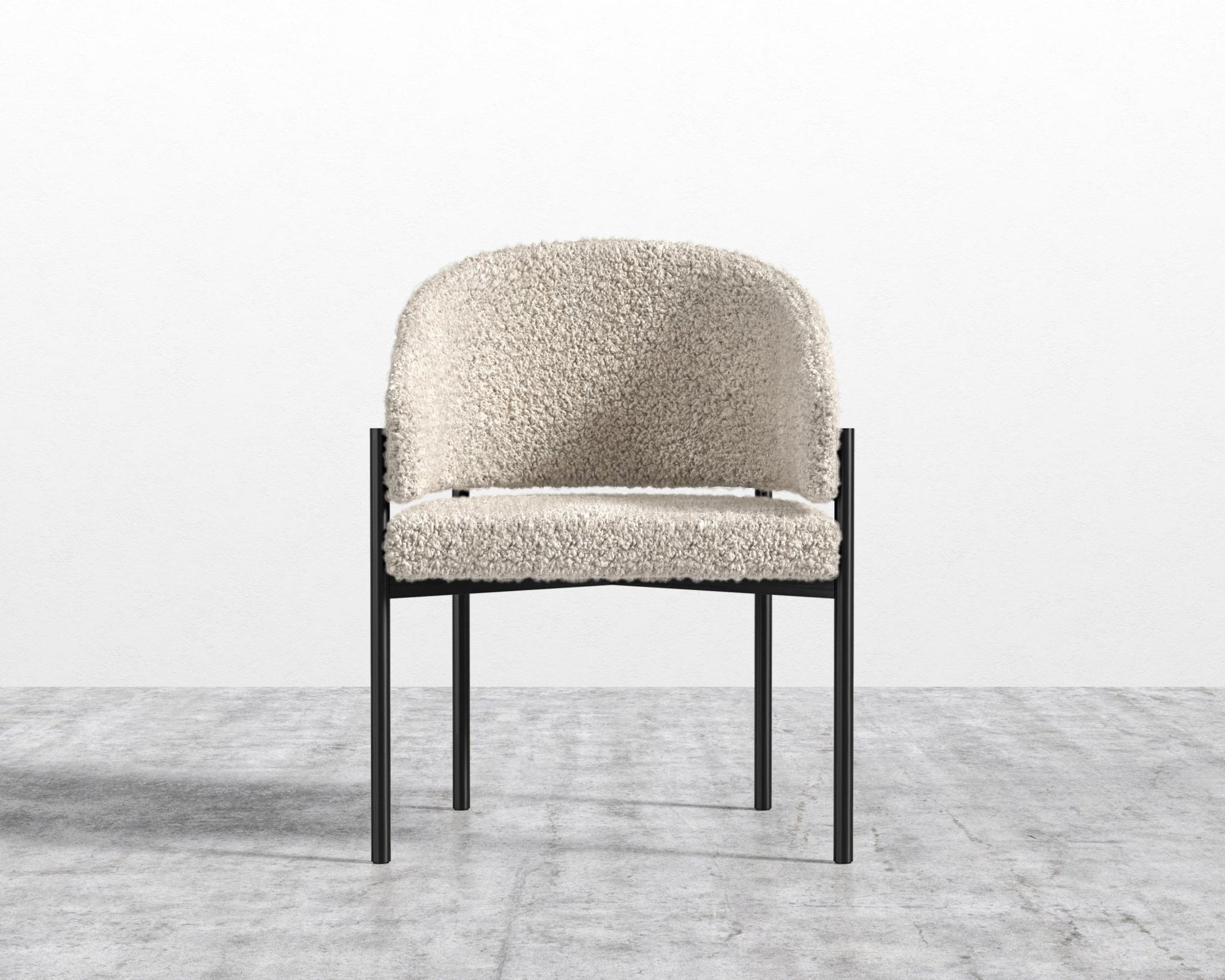 Solana Dining Chair - Shearling - Almond, Black - Solana