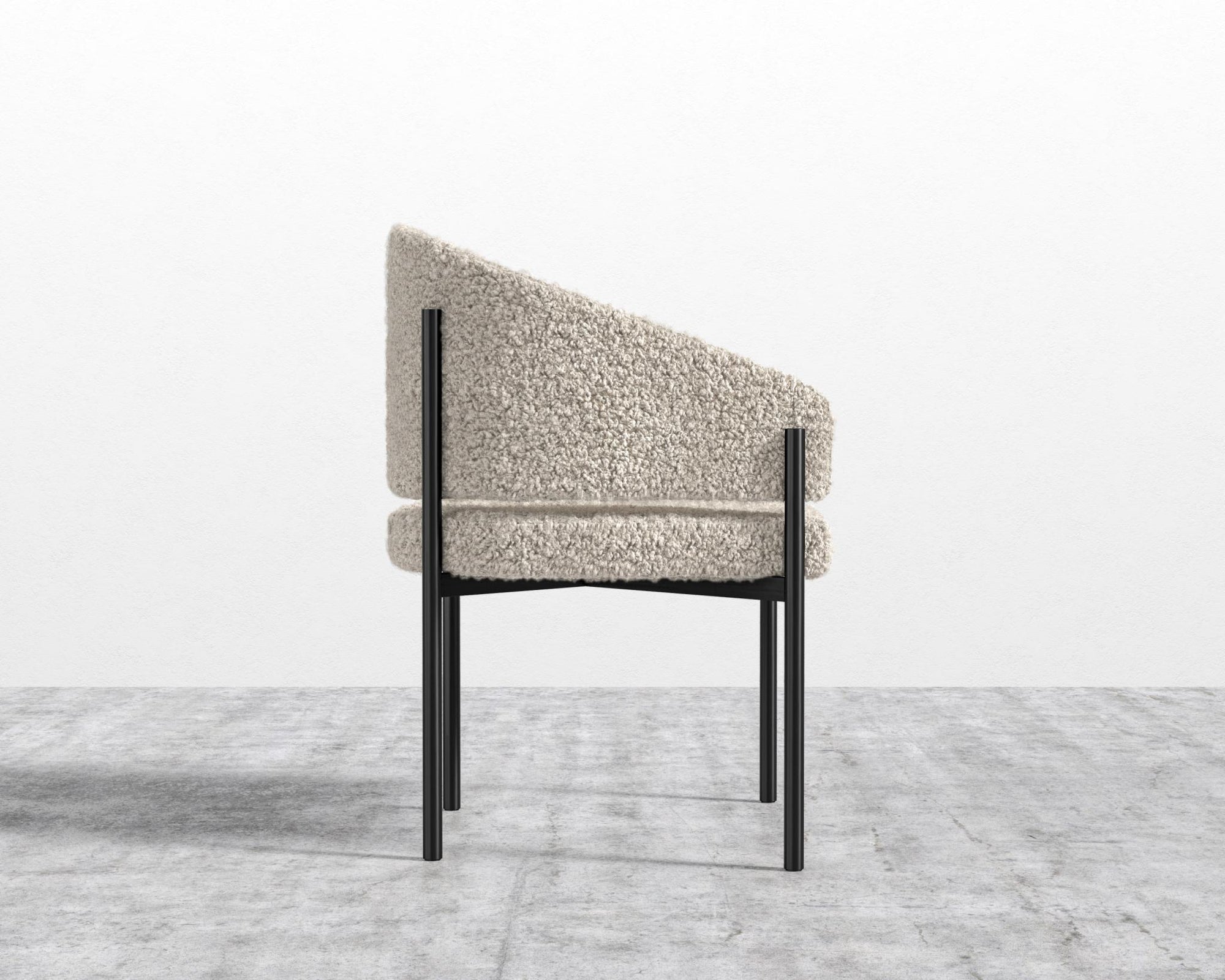 Solana Dining Chair - Shearling - Almond, Black - Solana