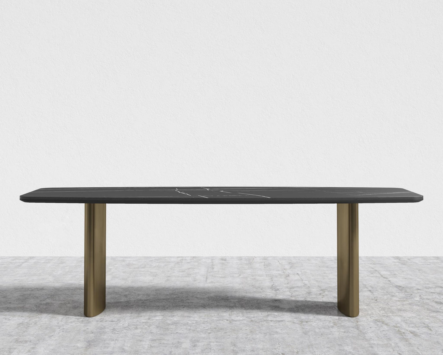 Solana Dining Table - 71" | 180cm, Black Marble, Antique Brushed Brass - Solana