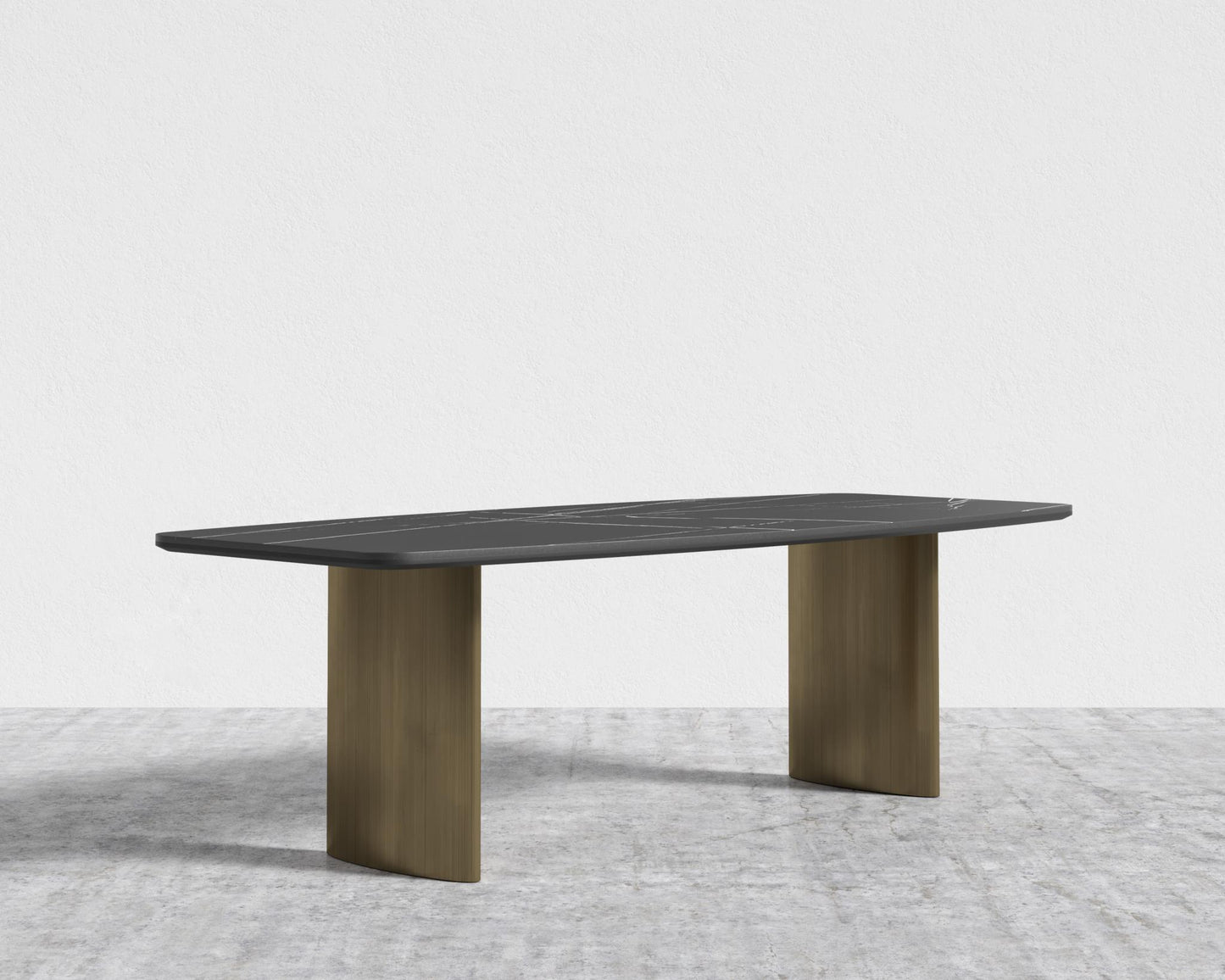 Solana Dining Table - 71" | 180cm, Black Marble, Antique Brushed Brass - Solana