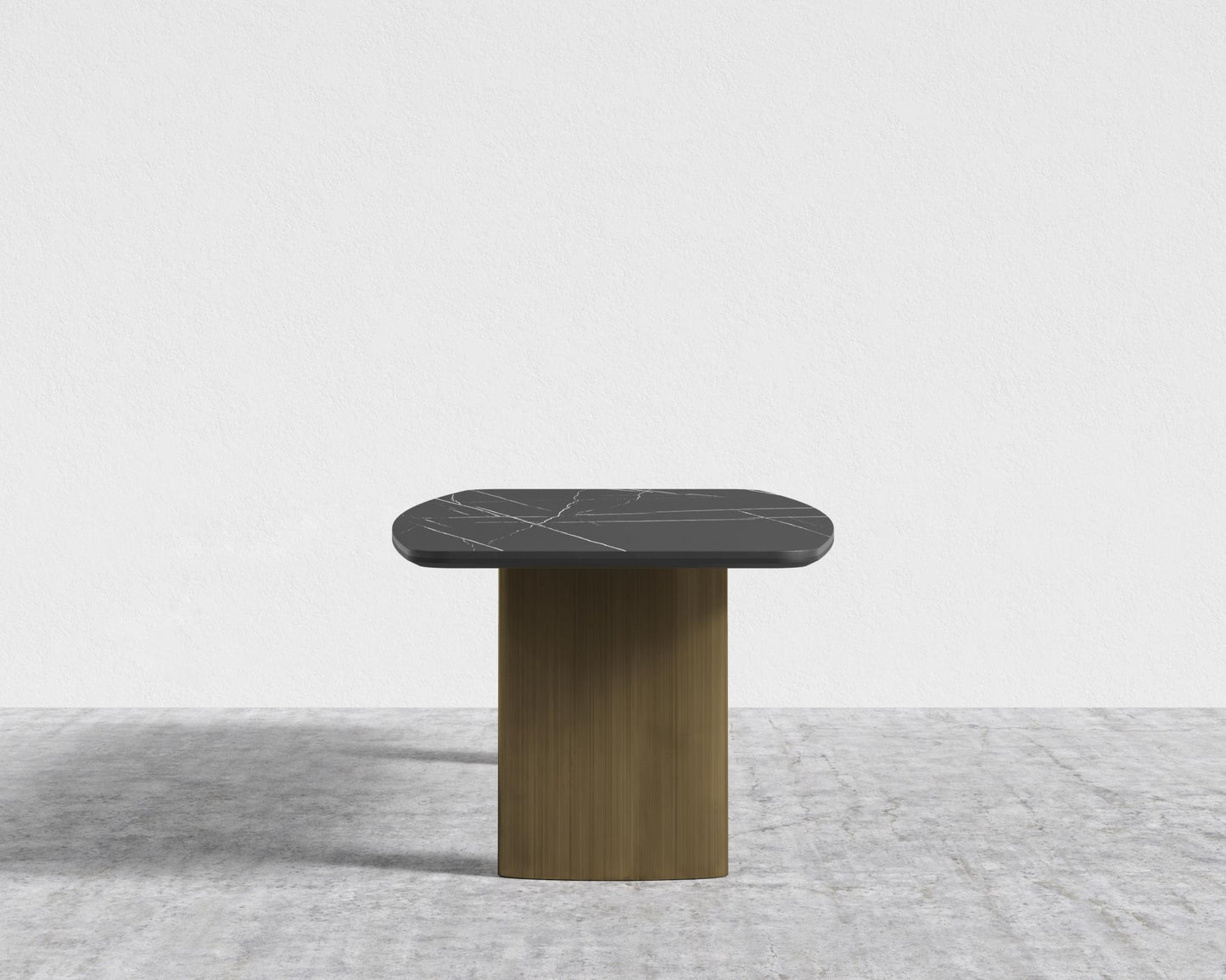 Solana Dining Table - 71" | 180cm, Black Marble, Antique Brushed Brass - Solana