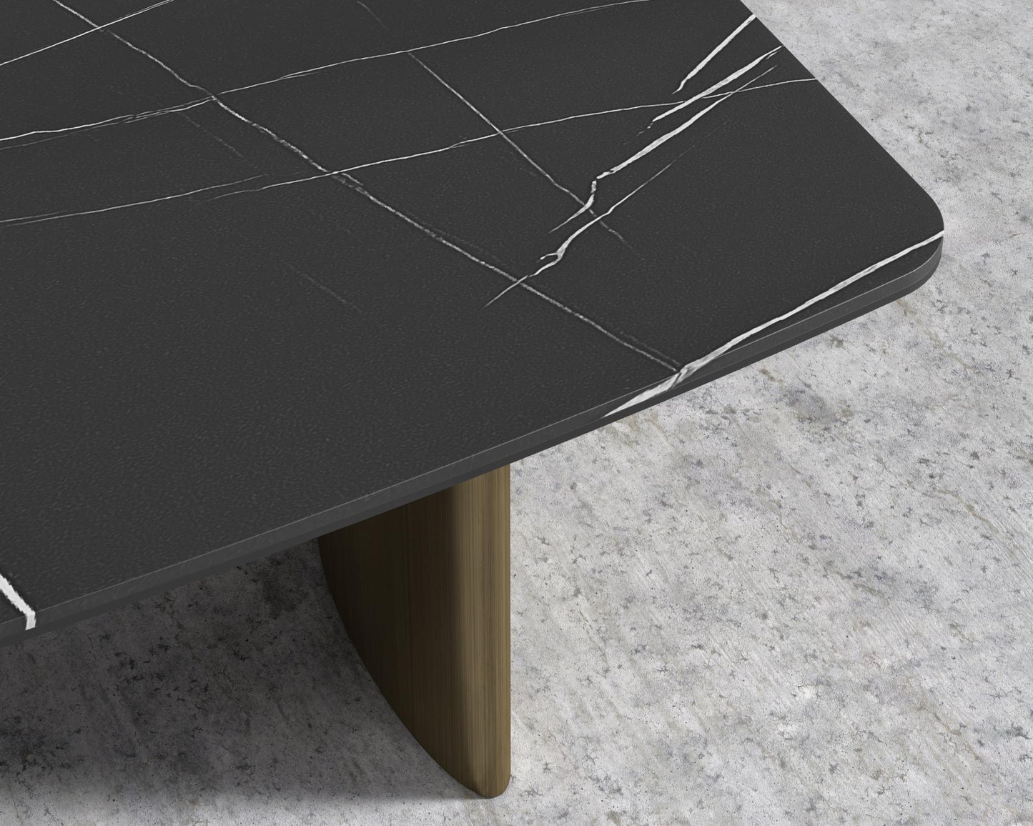 Solana Dining Table - 71" | 180cm, Black Marble, Antique Brushed Brass - Solana