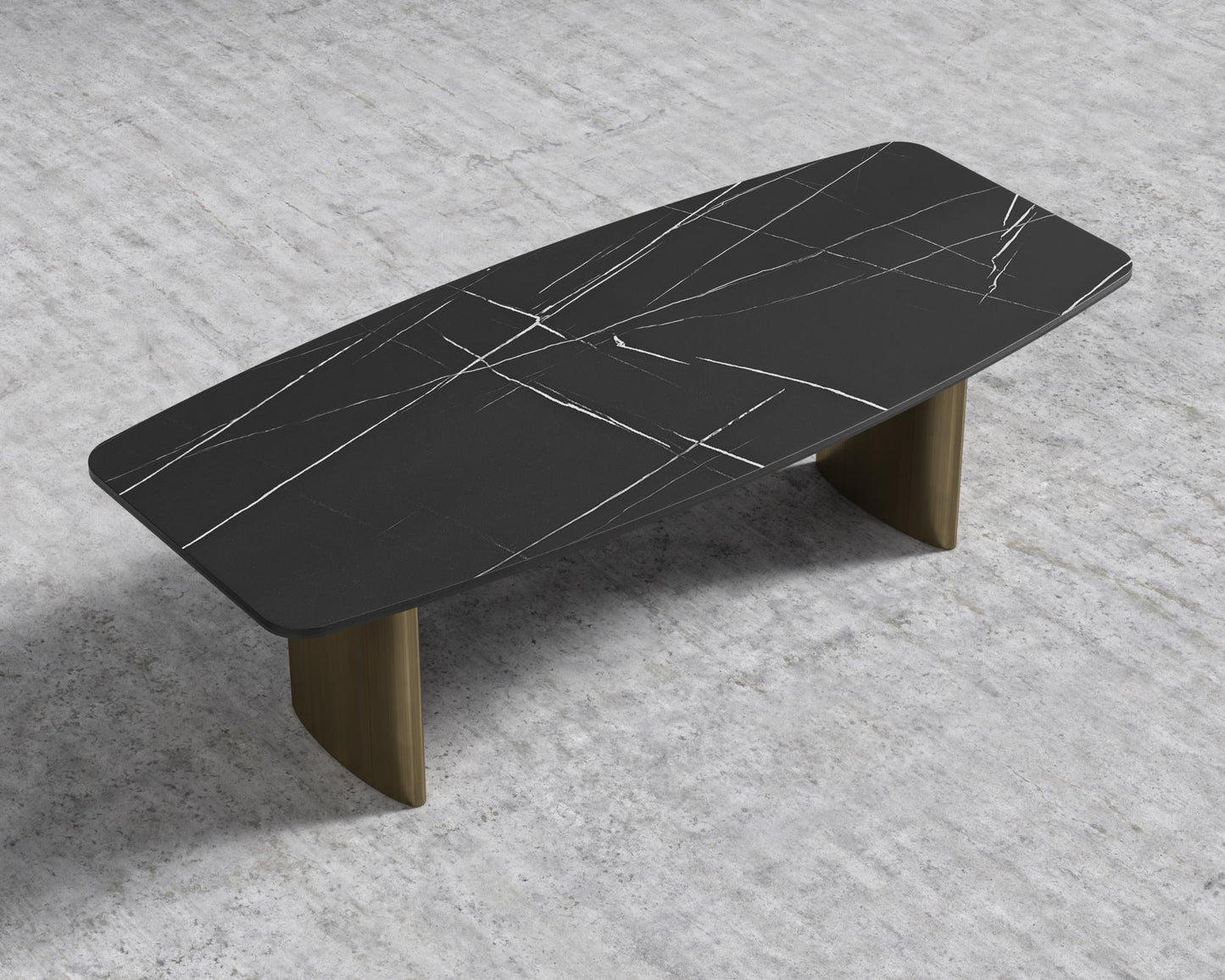 Solana Dining Table - 71" | 180cm, Black Marble, Antique Brushed Brass - Solana