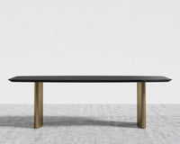 Solana Dining Table - 71" | 180cm, Black Pietra Ceramic, Antique Brushed Brass - Solana