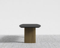 Solana Dining Table - 71" | 180cm, Black Pietra Ceramic, Antique Brushed Brass - Solana