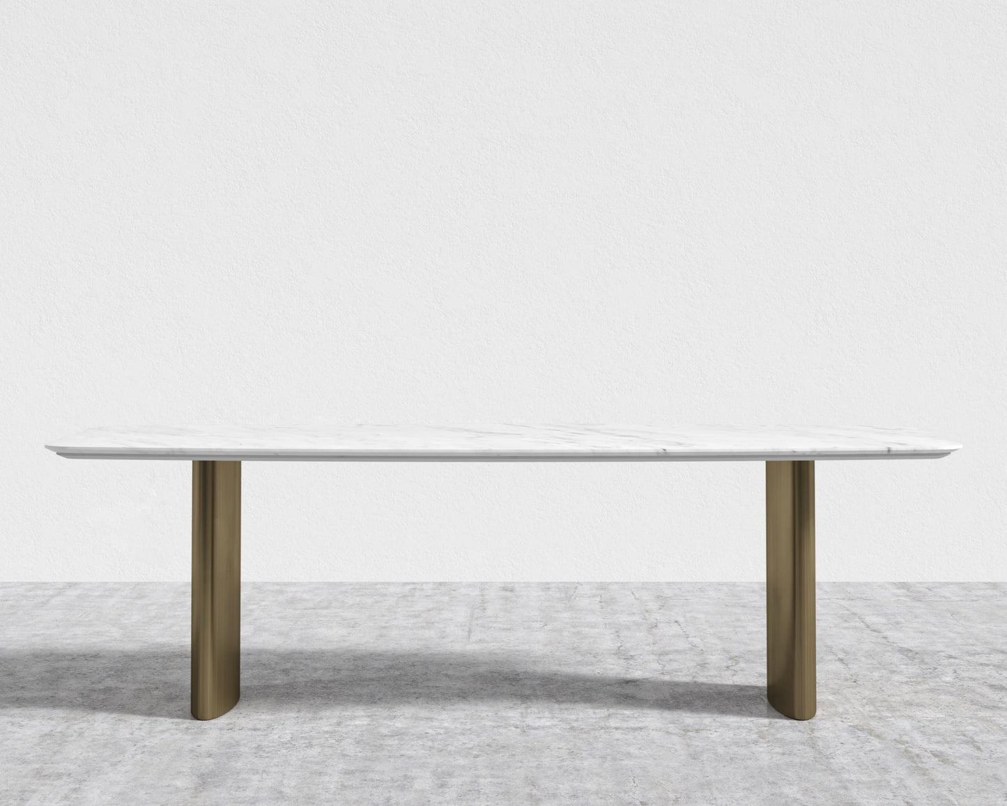 Solana Dining Table - 71" | 180cm, White Carrara Marble, Antique Brushed Brass - Solana
