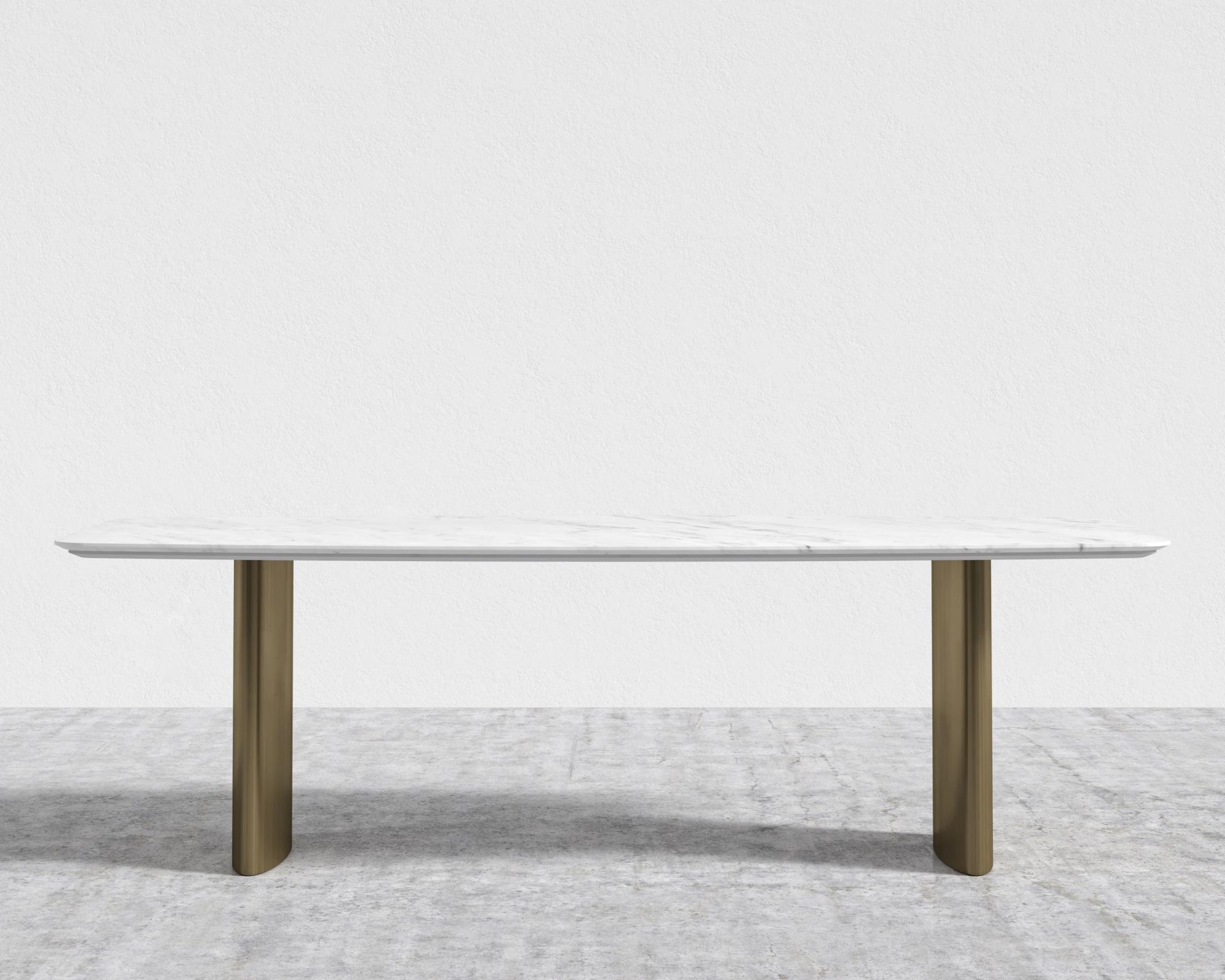 Solana Dining Table - 71" | 180cm, White Carrara Marble, Antique Brushed Brass - Solana