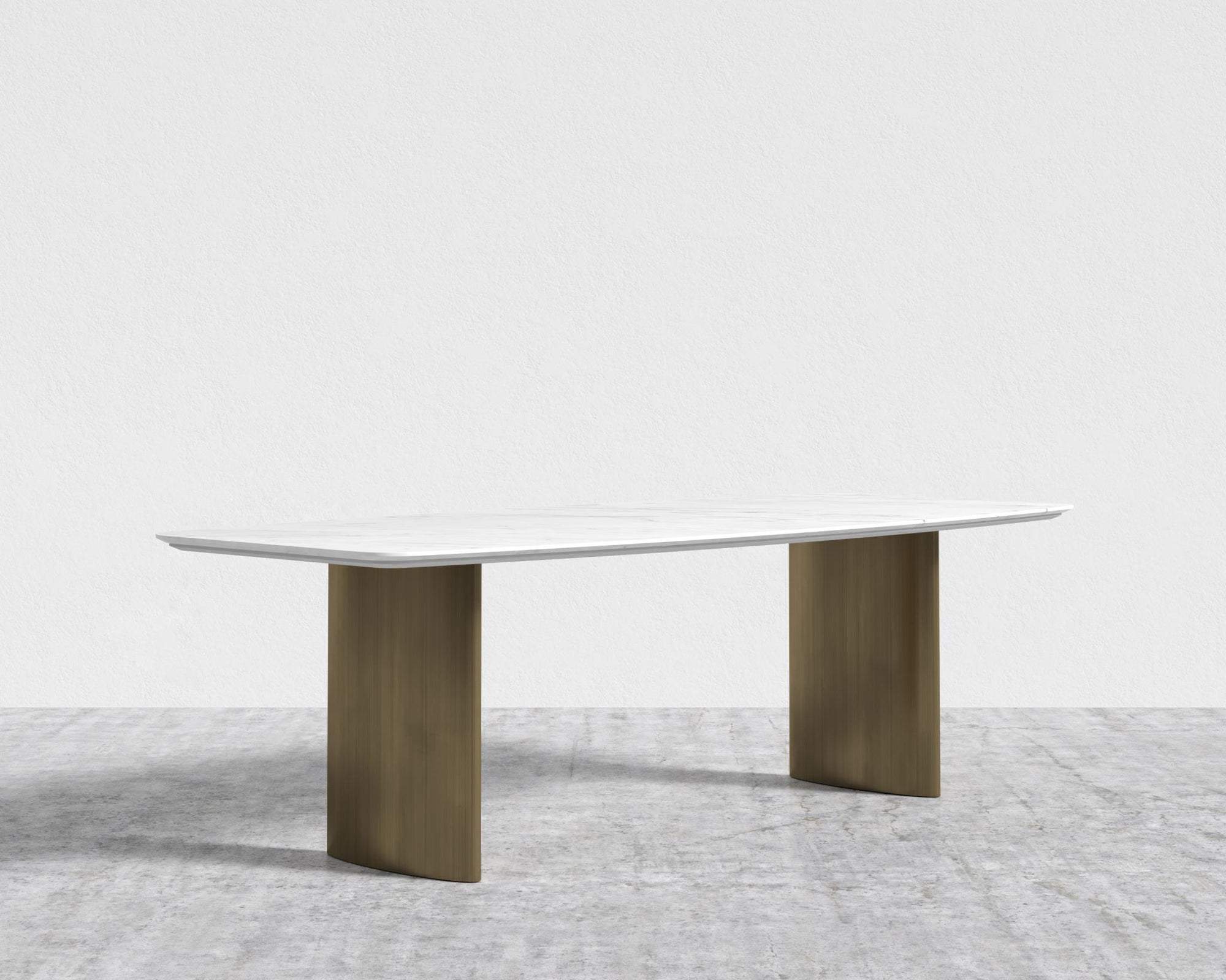 Solana Dining Table - 71" | 180cm, White Carrara Marble, Antique Brushed Brass - Solana