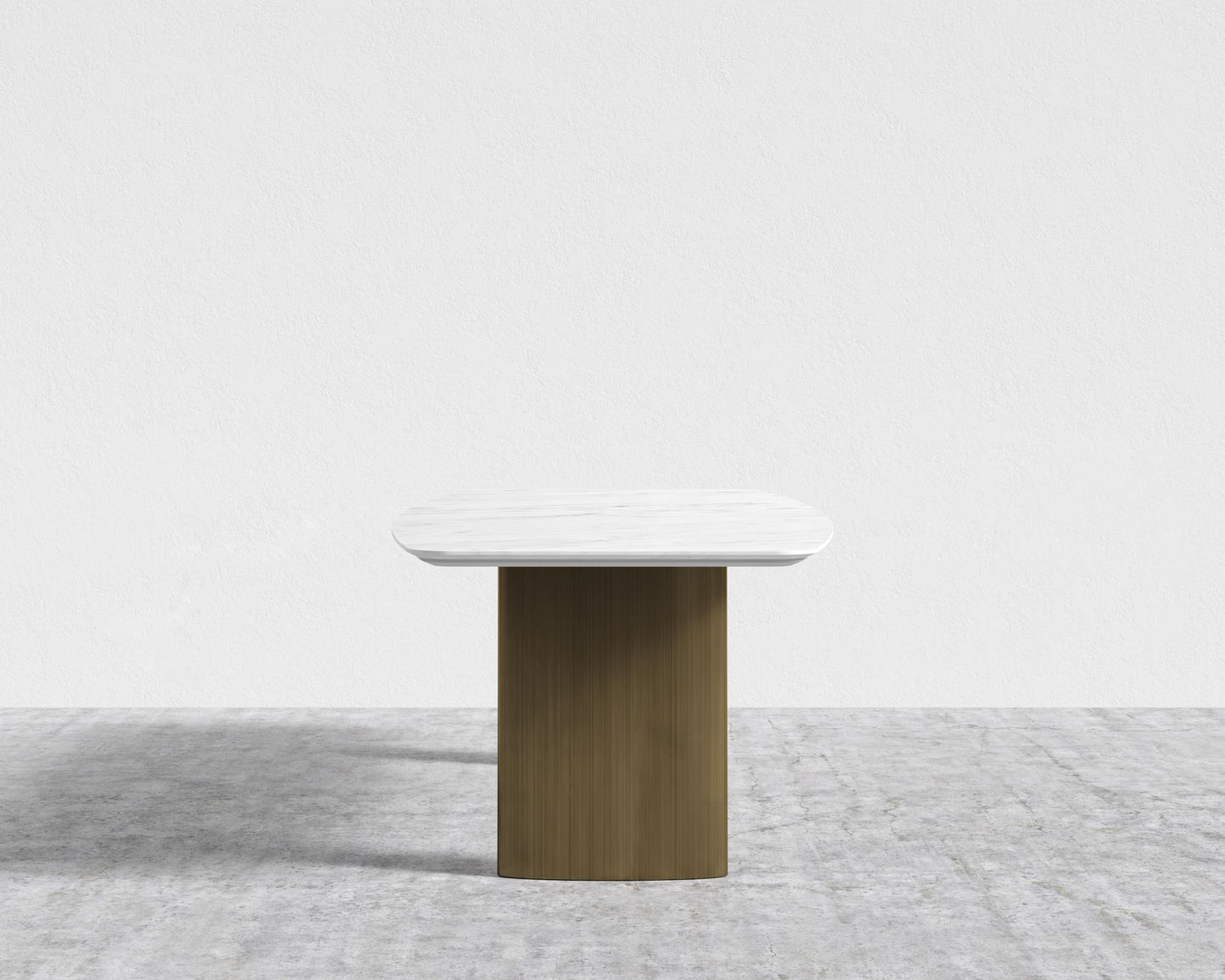 Solana Dining Table - 71" | 180cm, White Carrara Marble, Antique Brushed Brass - Solana